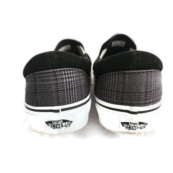 Vans Off the Wall Women's 8 Men's 6.5 Gray Plaid Slip-On Loafer Sneaker - Picture 6 of 7